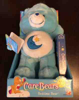 2002 Care Bears Bedtime Bear 13â? Plush w/ VHS Cartoon Movie NIB