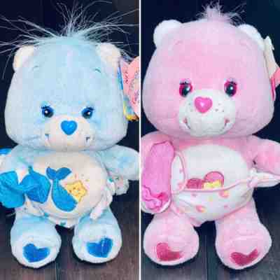 Care Bears Blue & Pink Baby Tugs 8â? Plush Vintage Diaper Star Lovie Sleepy Doll