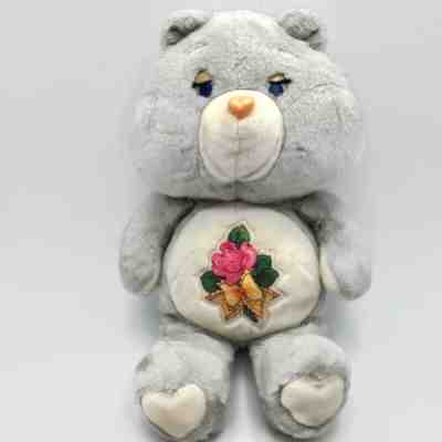 Kenner Care Bears GRAMS BEAR 1983 Vintage Plush Rose Flower Tummy Stuffed Animal