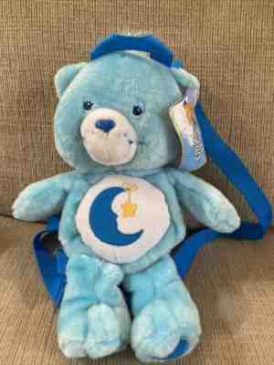 2003 Care Bears Backpack Plush - Blue Bedtime Bear - With Original Tag!