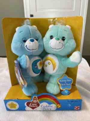 NOS Care Bears Cuddle Pairs 2002 Bedtime Bear and Wish Bear by Play Along NWT