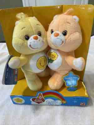 NOS Care Bears Cuddle Pairs 2002 Funshine Bear and Friend Bear by Play Along NWT
