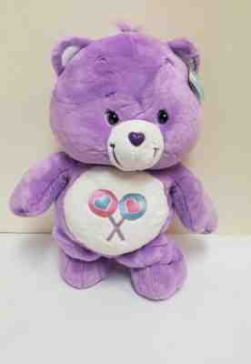 Care Bears 2003 SHARE BEAR Lollipop 24 inch Purple Plush Toy Stuffed Animal