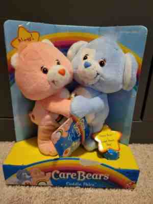 CARE BEARS CUDDLE PAIRS 2004 - Cheer Bear and Loyal Heart Dog - NEW