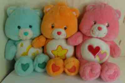 3 2003 Battery operated Care Bears Love Alot, Wish Bear, Laugh Alot Collection