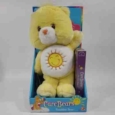 Care Bear Funshine Bear 2002 Yellow Plush Stuffed Animal TCFC 14 inches