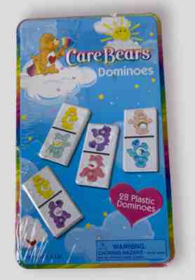 2003 Care Bears Dominoes Collector's Tin New Factory Sealed in Plastic 28 Pieces