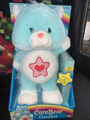 Play Along Care Bears Cousins 2004 Proud Heart Cat Plush & VHS tape IN BOX 13â?