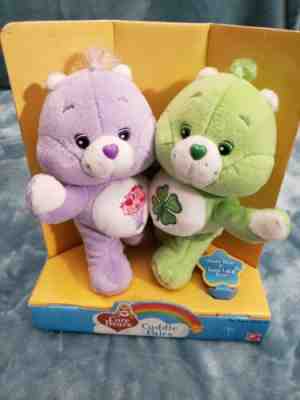 Care Bear Cuddle Pair Share Bear and Good Luck Bear 2004 NIB