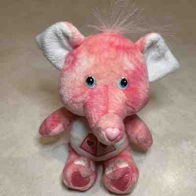 2004 Care Bears Cousin Lotsa Heart Elelephant Plush Beanie Pink Tye Dye Preowned