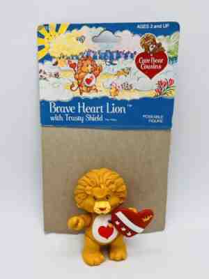 BRAVEHEART LION CARE BEAR COUSIN Vintage 1980s Kenner poseable WITH SHIELD RARE