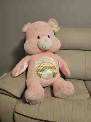 Care Bears baby Plush Jumbo Cheer Bear Pink Rainbow Huge Carebear 36