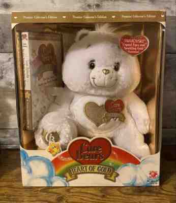 Care Bears White Teddy Bear Heart Of Gold Edition Swarovski Crystal Eyes W/ DVD