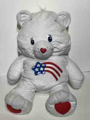 Used Mint RARE Jumbo America Cares Care Bear Plush 20th Anniversary 26/28