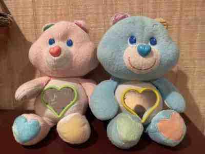 Vintage 1985 My First Care Bear Set of 2, [1] Pink [1] Blue, Good Condition