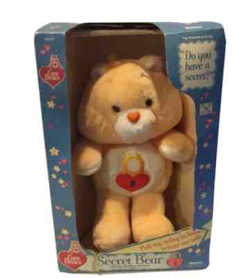 VINTAGE 1980's Talking Secret Care Bear 13'' NEW IN BOX Plush WORKS PERFECTLY !!