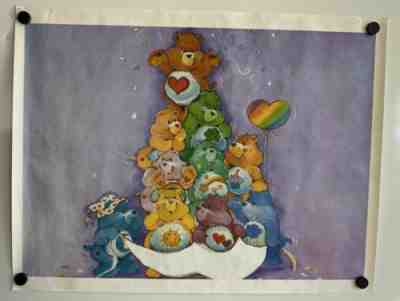 Vintage 1980's CARE BEARS Poster 17 1/2