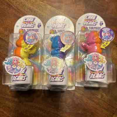 New Care Bears Peel Nâ?? And Reveal Mystery Blind Bag Surprise Figure Lot of 3 NEW