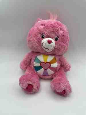 Care Bears Pink Hopeful Heart Bear Soft Plush Stuffed 13â? Tall Toy Fluffy Shaggy