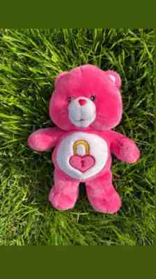 Care Bears Secret Pink Bear Plush Stuffed Animal 2004 Heartlock Read!
