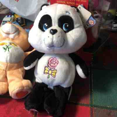 Care Bear Perfect Panda 8" Plush Pink Flower BeanBag Hot Topic New With Tags