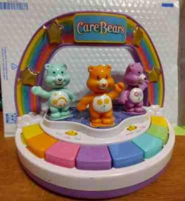 2004 Care Bears Light Up Musical Toy Piano with Four Care Bear Figures