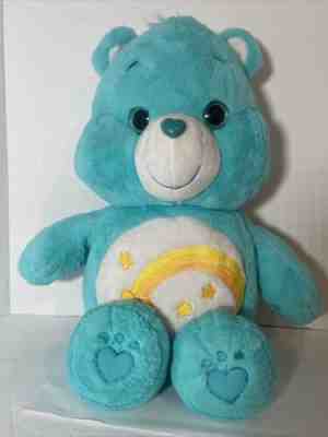 Care Bears Wish Bear Aqua Blue Yellow Star Rainbow Plush 20