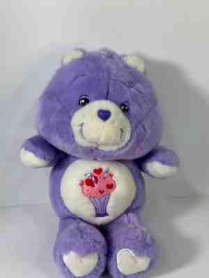 Care Bears Share Bear 20th Anniversary Plush 2002 Vintage Purple Milkshake CUTE!