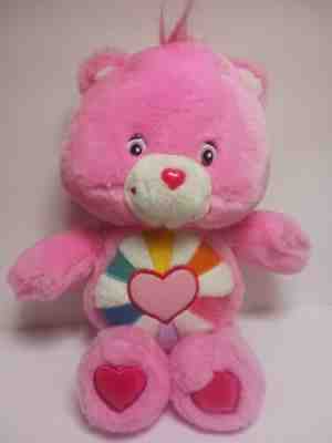 Care Bears Pink HOPEFUL HEART Teddy Bear Plush Talking 13â? Doll Toy RARE READ