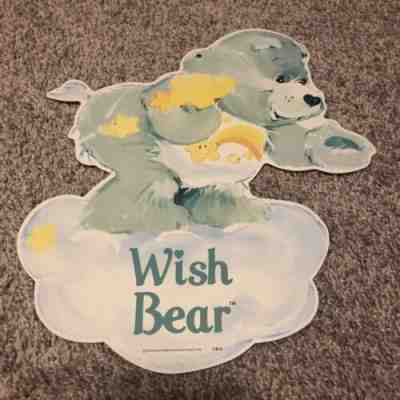 Rare Vintage 1982 Care Bears Retail Hanging 2 Sided Store Display Wish Bear