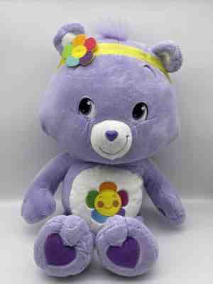 Care Bears Harmony Bear Purple Flower Plush Jumbo Stuffed Animal 2008 Play Along