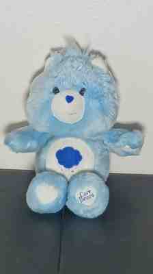 RARE Vintage Blue Gund Care Bears Grumpy Bear Plush Stuffed Animal Brown Eyes