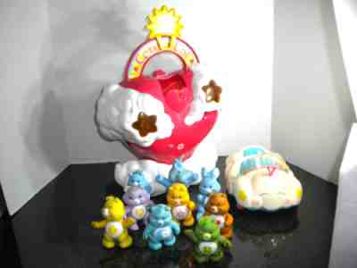1983 Vintage Kenner Care Bears Care-a-Lot Playset Playhouse With 9 Figures