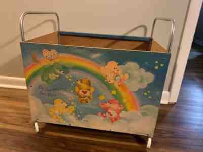 Vintage 1980's Care Bears Toy Box Chest Plush Beanie RARE! American Greetings