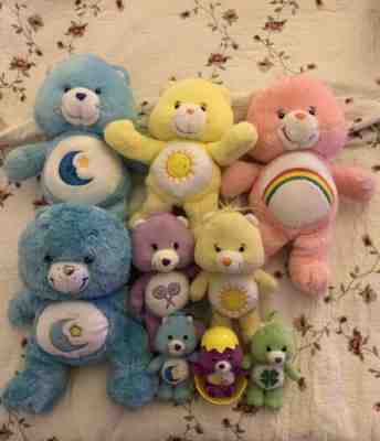 2000s Care Bear Lot Bundle of 9 Care Bear keychain plushies stuffed animals