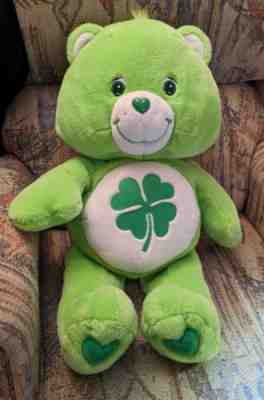 2003 Good Luck Care Bear Plush Jumbo Green 4 Leaf Clover 24â?- 26