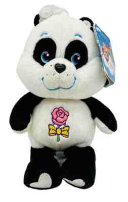 Care Bears Perfect Panda Plush Pink Rose Tummy 8 inch Carlton Card Cousin Flower