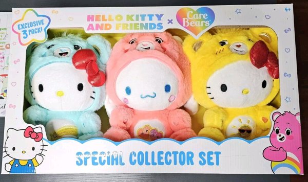 Hello Kitty Care Bears 3 Pack Special Collector Set Cinnamaroll Wish Funshine