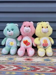 vintage 17 inch kenner carebears plush lot of 3 Bedtime, Birthday and love a lot