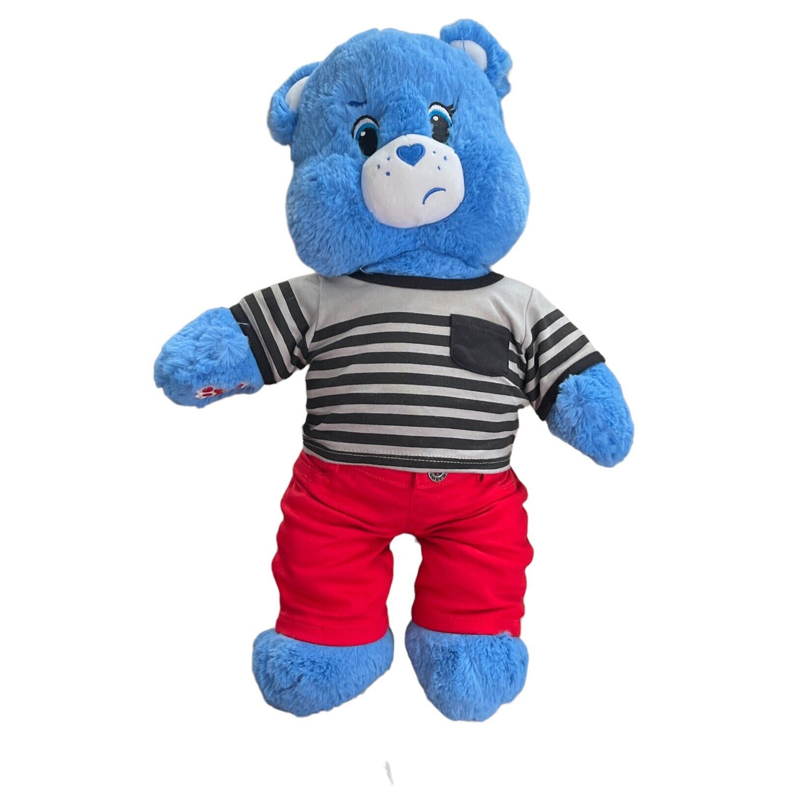 HTF 2016 Care Bears Grumpy Bear Build-A-Bear 18” Plush BAB NWT Red Pants RETIRED