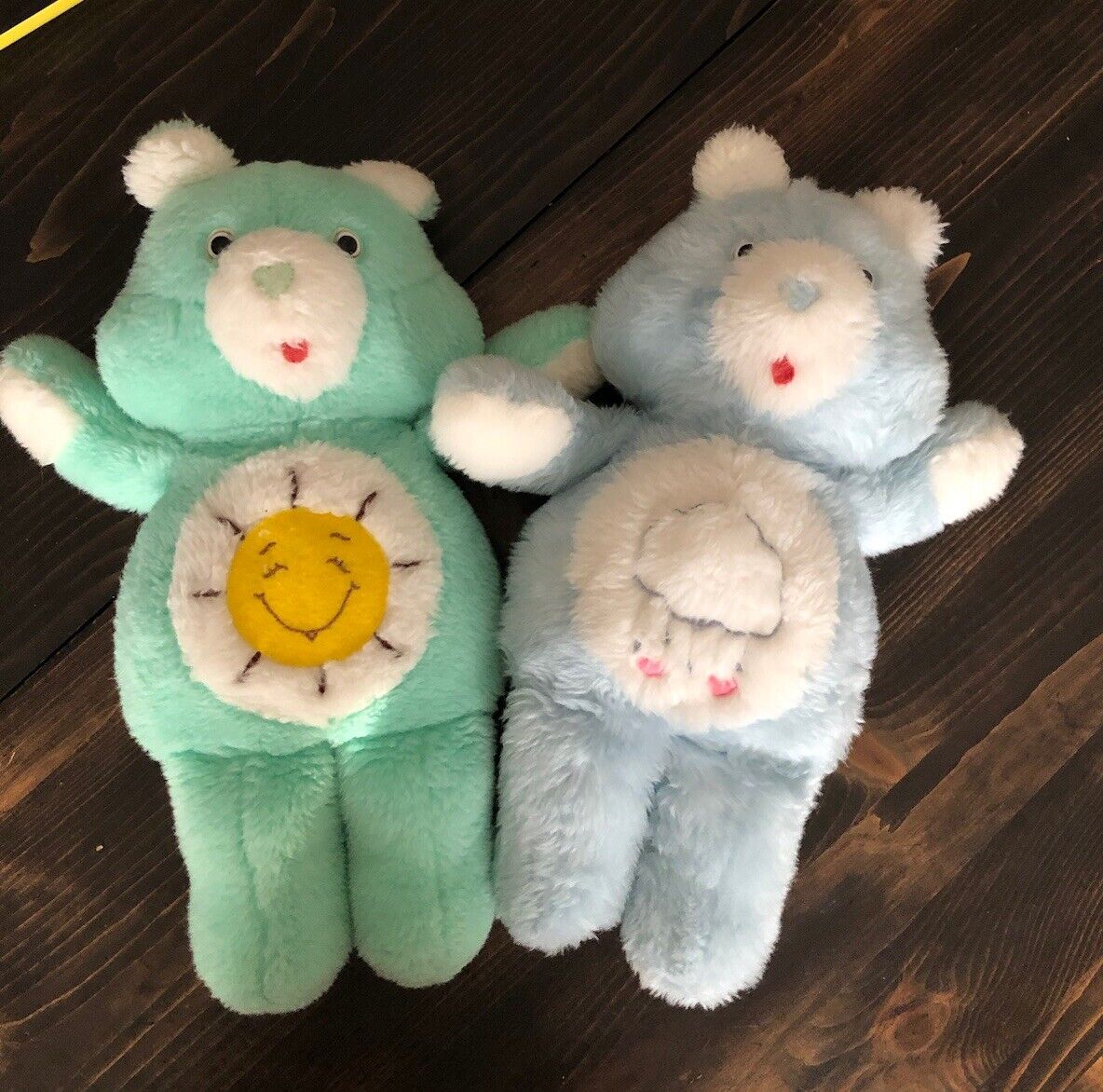 VTG Hand Made Care Bear Plush Rare Unique Homemade 17 “Tall Set of 2 GMA Made
