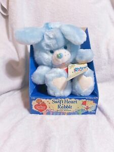 Care Bears Cousins Swift Heart Bunny Rabbit Plush Blue Vintage 1984 Kenner Boxed