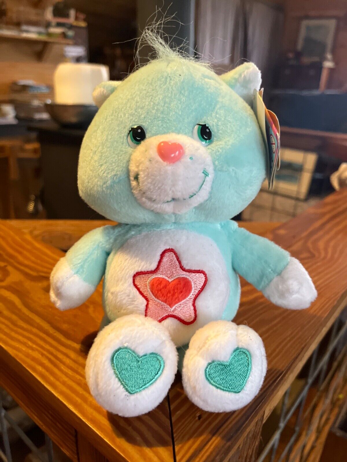 Vintage Care Bear Cousins w/Star and Heart w/ tags 2002, has a cat tail