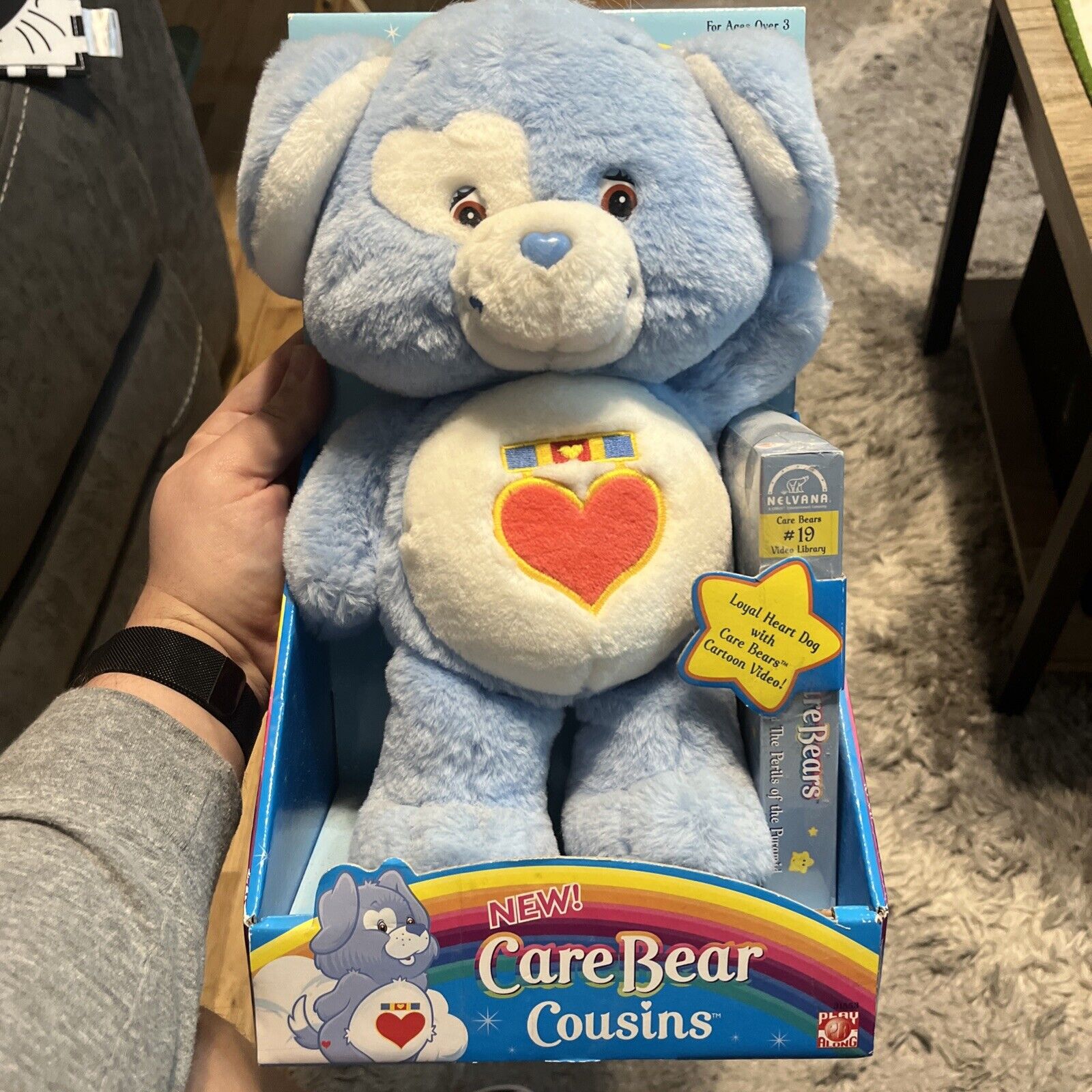 Care Bears Cousins Loyal Heart Dog 12” Plush Stuffed Toy VHS New Vintage 2004