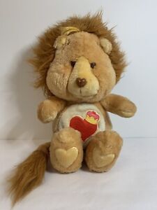 Vtg 1984 Kenner Care Bear Cousins Braveheart Lion Plush Brave Heart Crown 13”