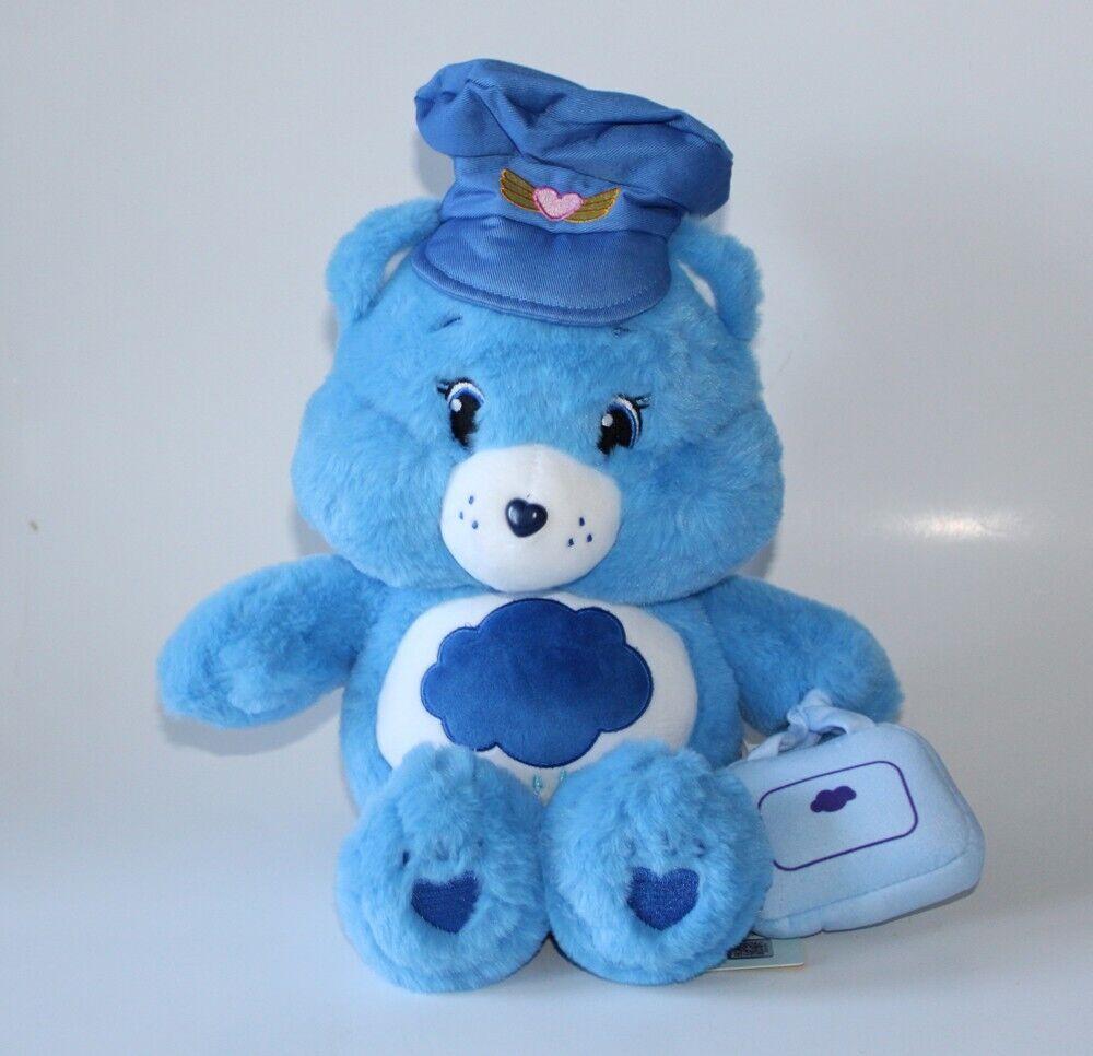 Care Bears 13" Grumpy Bear plushie - airplane steward / pilot