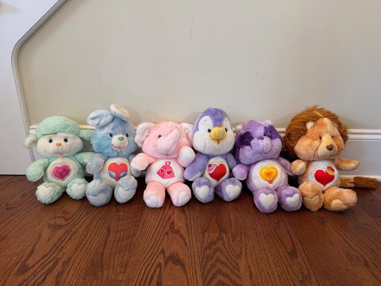 Lot of 6 Vintage 1984 Care Bear Cousins 13" Plush