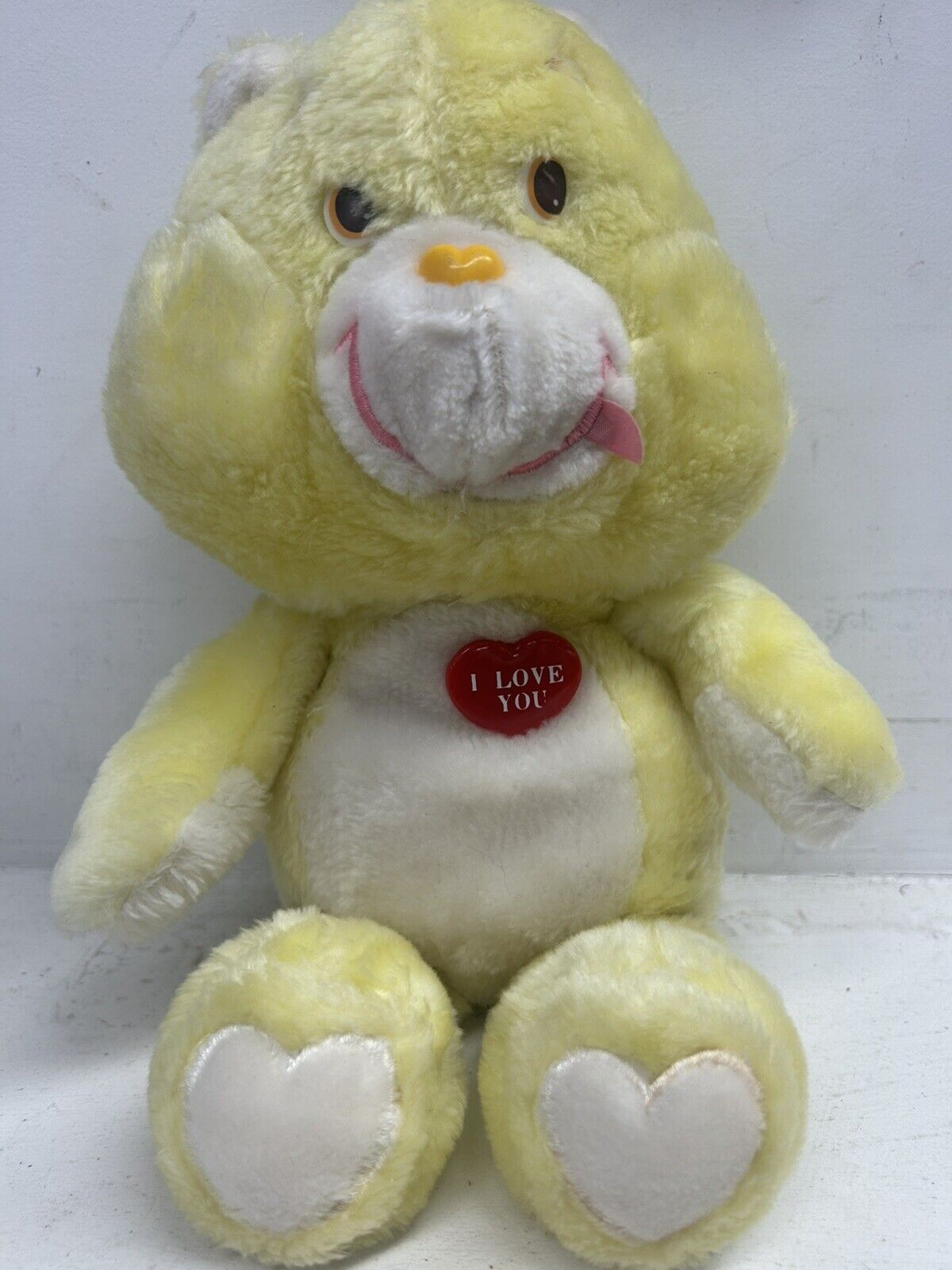 Limited Edition Rare Vintage 1980's Maverick Yellow "I Love You" Care Bear AsIs