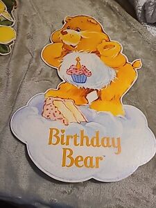 Vintage 1982 Care Bears Retail Hanging 2 Sided Store Display Birthday Bear ?