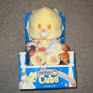 Vintage NOS Care Bear Cubs Funshine 2004 Box Baby Jakks Pacific Yellow  VHTF